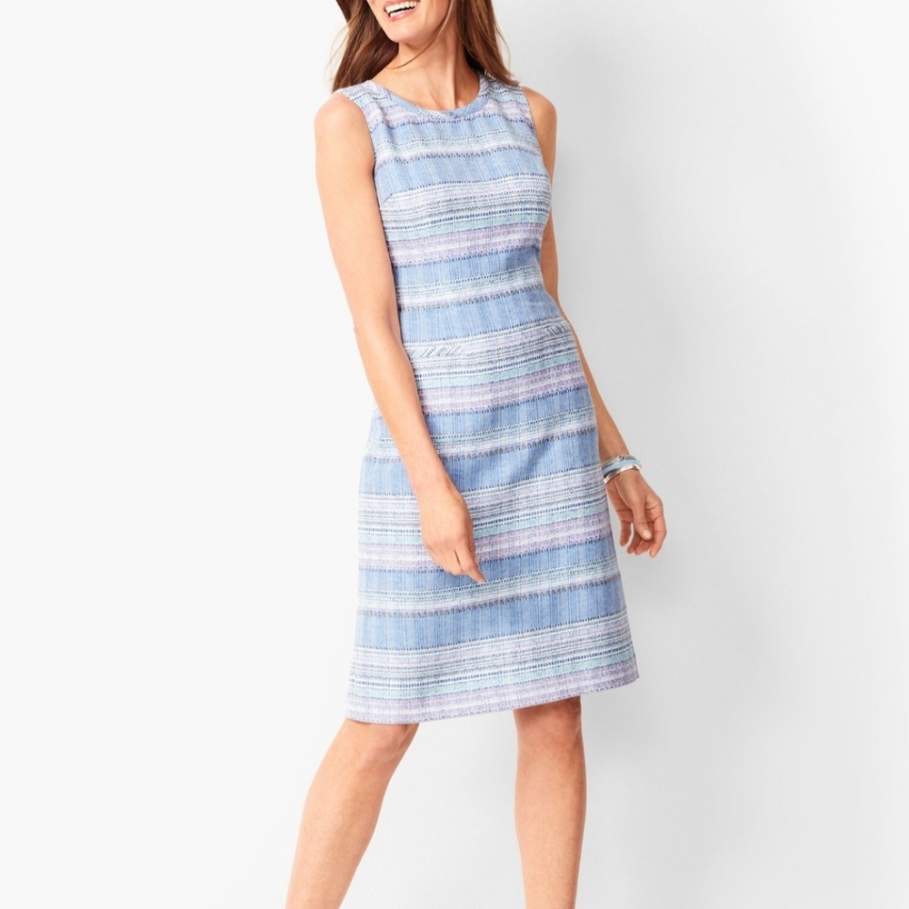Nwt Talbots tweed striped shift dress 14P
